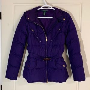 Lauren Ralph Lauren Purple Quilted Puffer Jacket